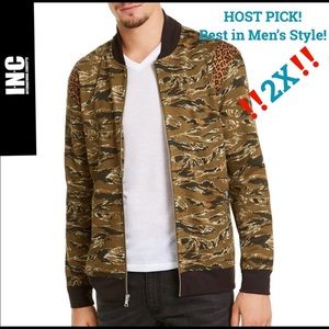 I.N.C. Vices Abstract Camouflage Bomber Jacket